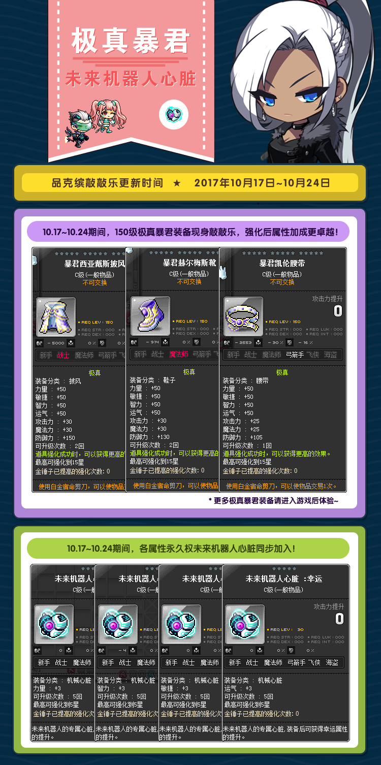 品克缤敲敲乐更新 150级极真暴君防具现身-冒险岛官方网站(maplestory